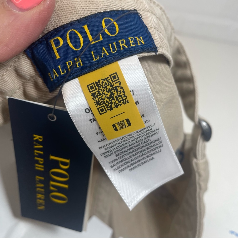 Ralph Lauren Polo Ivory Beige Baseball Cap Hat Nubuck One Size Twill Classic BN - Picture 7 of 9